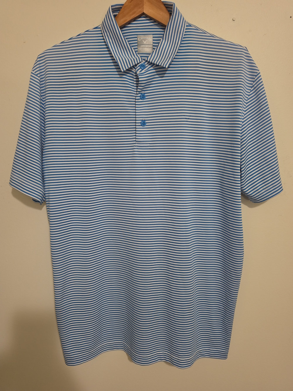 Striped‎ Blue and White Men's Polo Shirt